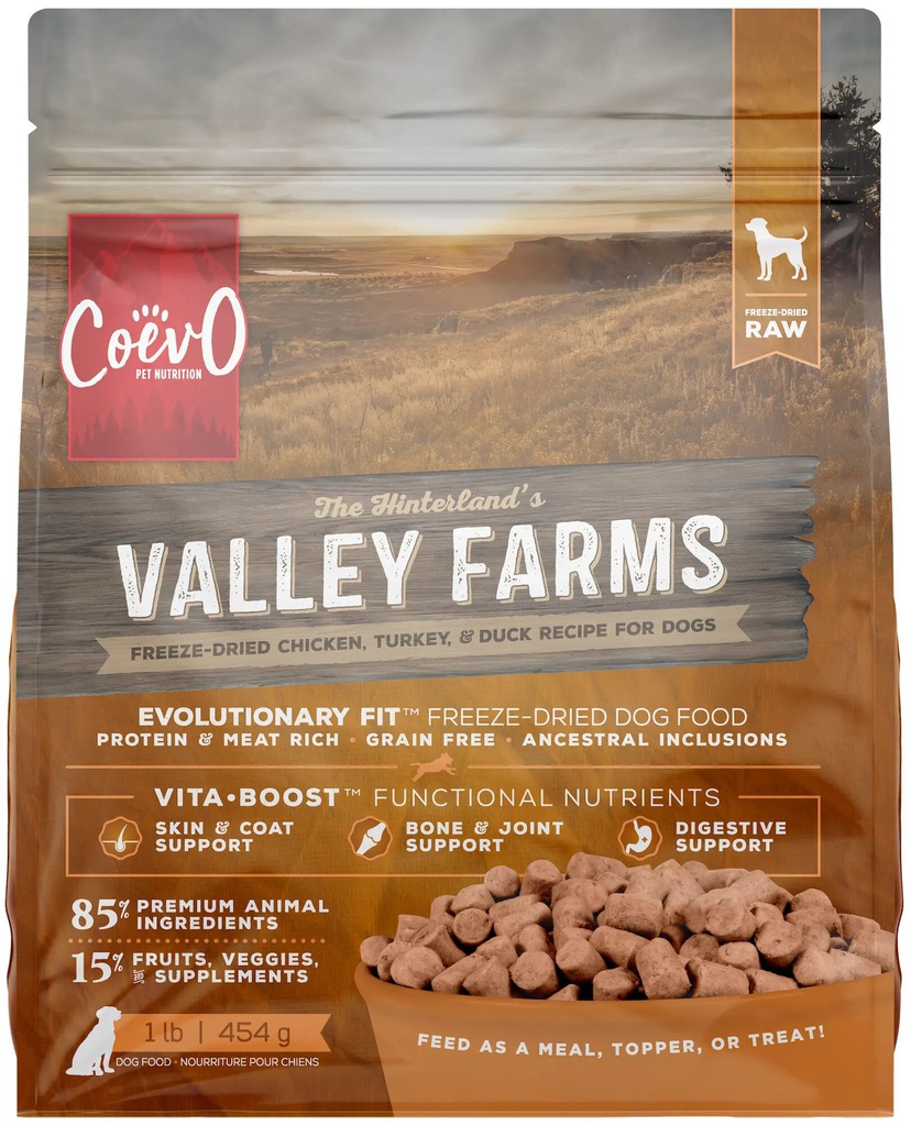 Coevo Freeze-Dried Raw Valley Farms Recipe | Dogs (1lb)