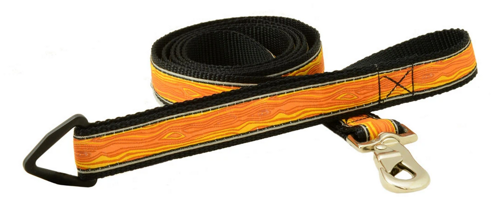 Silverfoot Dog Leash 6'x1&quot; - Woodgrain Orange (WG5)