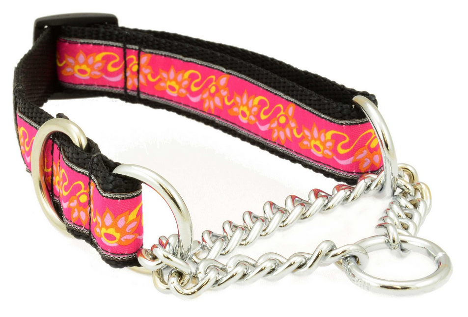 Silverfoot Dog Training Collar - Fire Flower Pink FF01 (14&quot;-21&quot;)