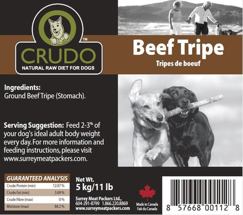 Crudo Ground Green Beef Tripe | Dog (6.5lb)