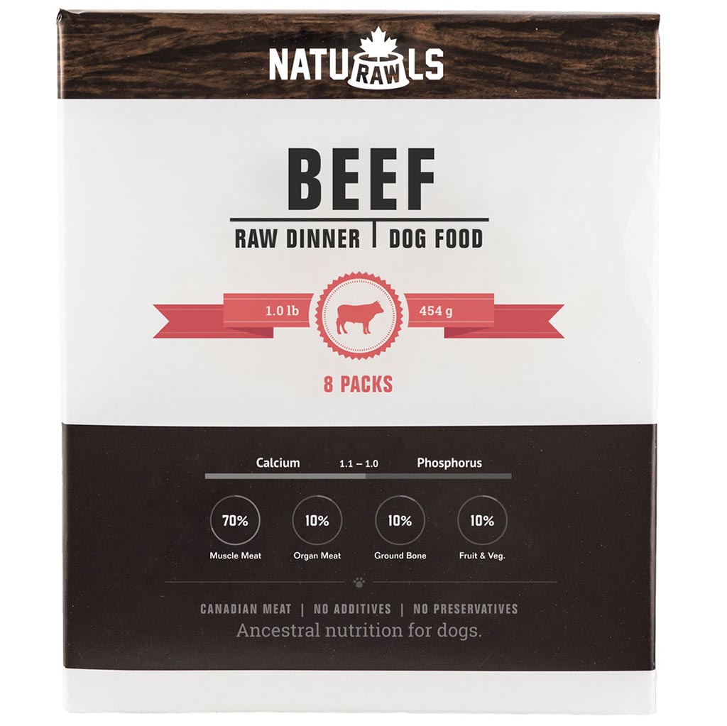 NatuRAWls Beef &amp; Veggie Raw Diet (1 Lb) - 8pk