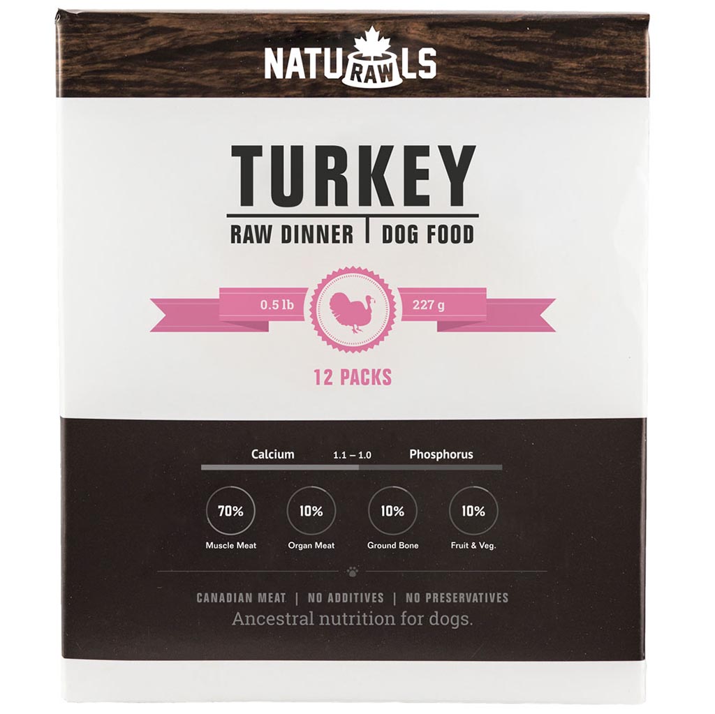 NatuRAWls Turkey &amp; Veggie Raw Diet (1/2 Lb) - 12pk