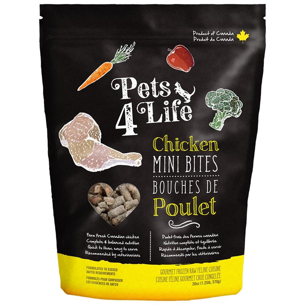 Pets 4 Life Grade 'A' Chicken Mini Bites Raw Diet | Cat (1.25lb)