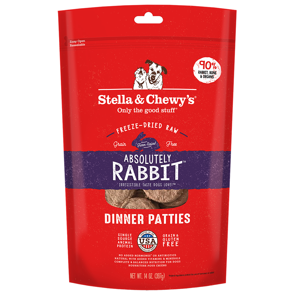 Stella &amp; Chewy's Freeze Dried Dinner Patties - Absolutely Rabbit | Dog (14oz)