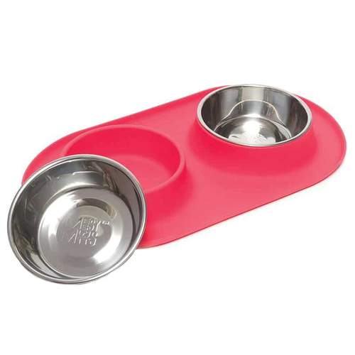 Messy Mutts Double Silicone Feeder (Red)