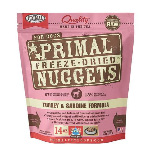 Primal Freeze Dried Nuggets - Turkey &amp; Sardine | Dog (14oz)