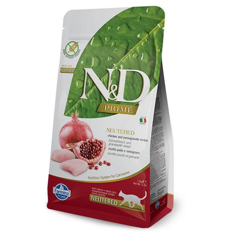 Farmina N&amp;D Prime Adult Cat - Chicken &amp; Pomegranate | Neutered (1.5kg)