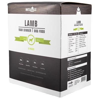 NatuRAWls Lamb &amp; Veggie Raw Diet (1 Lb) - 8pk