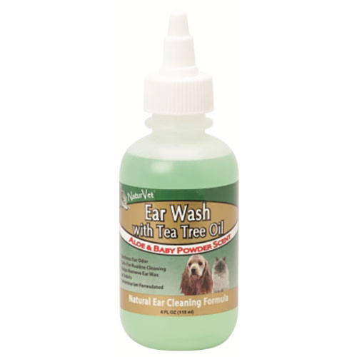 NaturVet Natural Ear Wash with Tea Tree Oil (4oz)