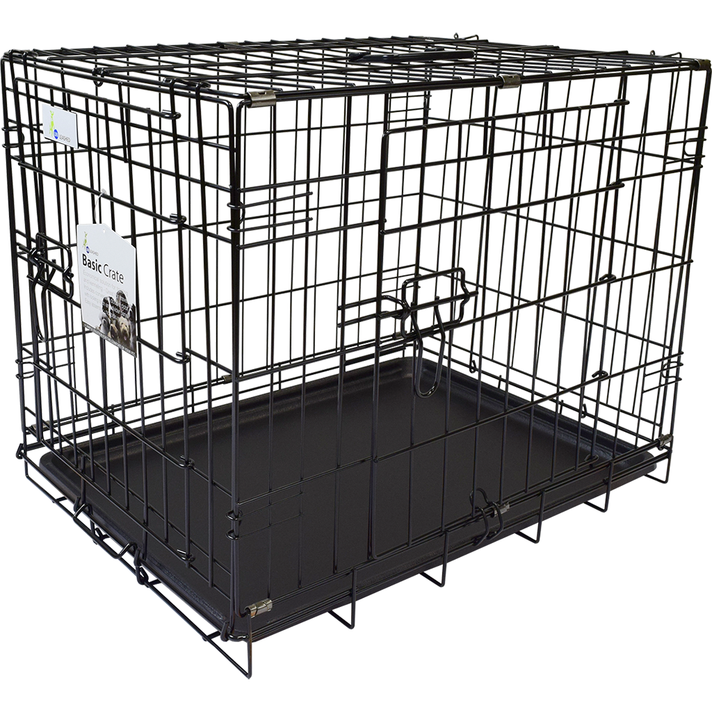 Unleashed Double Door Black Crate (42&quot;L x 28&quot;W x 30&quot;H)