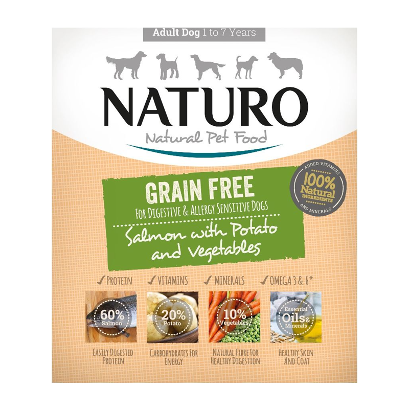 Naturo Grain Free Salmon with Potato &amp; Vegetables | Dog (400g)