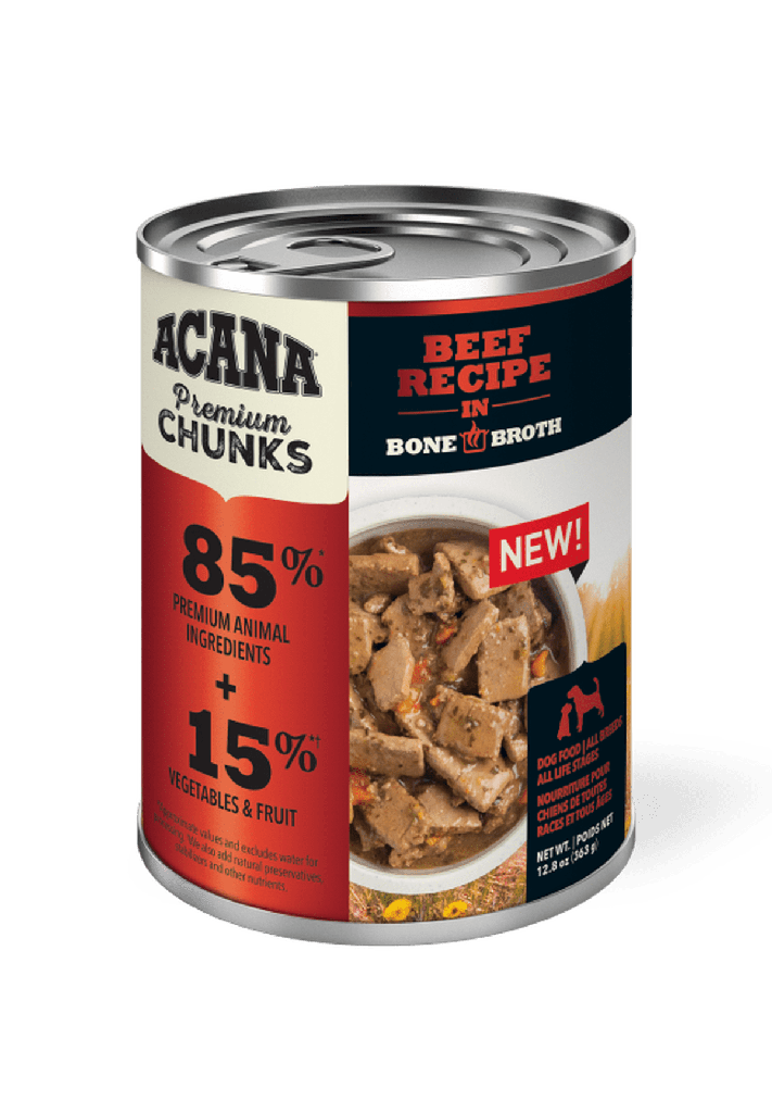 Acana Premium Chunks Beef Recipe in Bone Broth (363g)