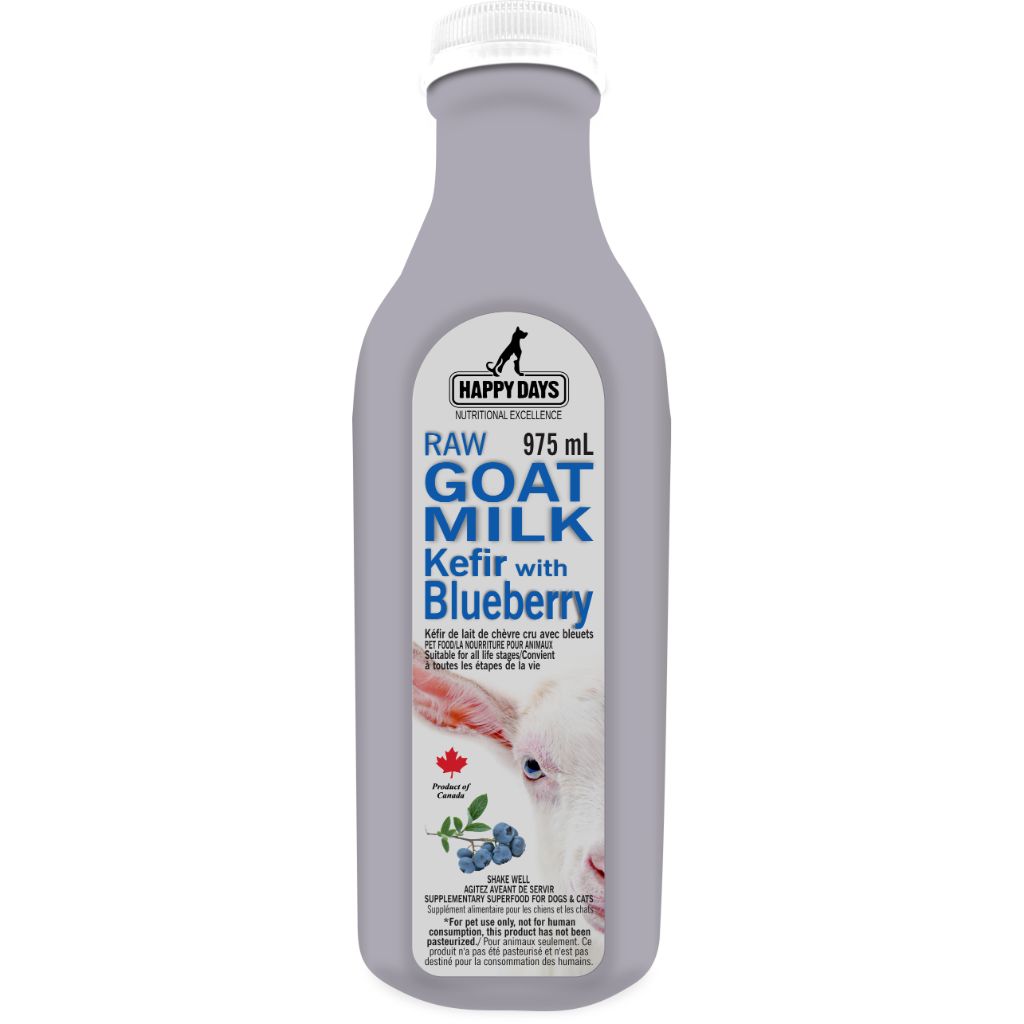 Happy Days Raw Goat Milk Blueberry Kefir (975ml)