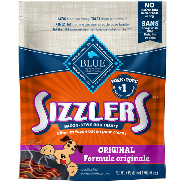 Blue Sizzlers Bacon-Style Dog Treats (6oz)