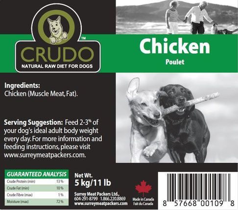 Crudo Pure Chicken (11lb bag)