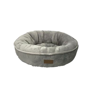 Spot Embossed Bone Donut Bed | Gray