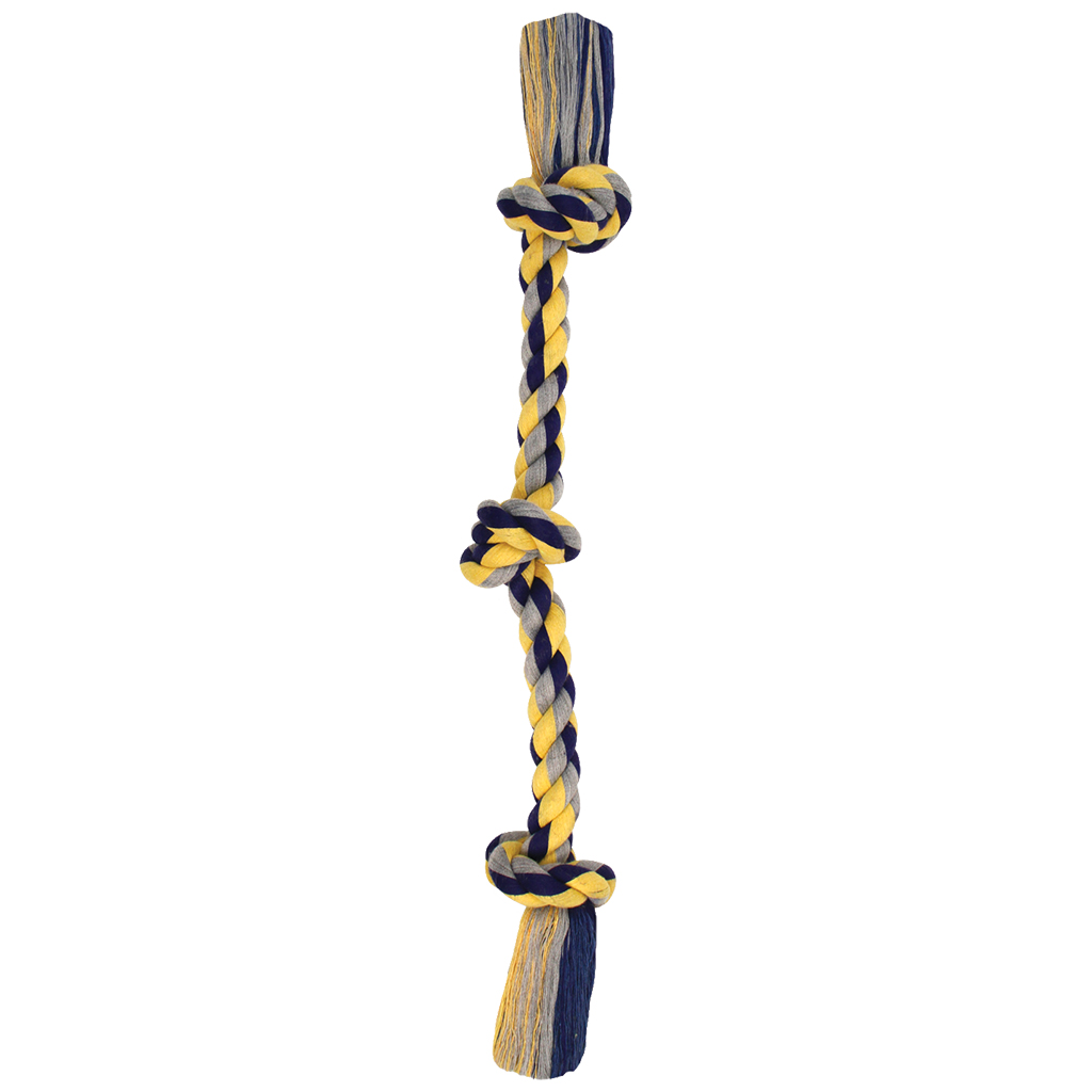 Mammoth Cotton Tug 3 Knot Colored Rope (12&quot;)