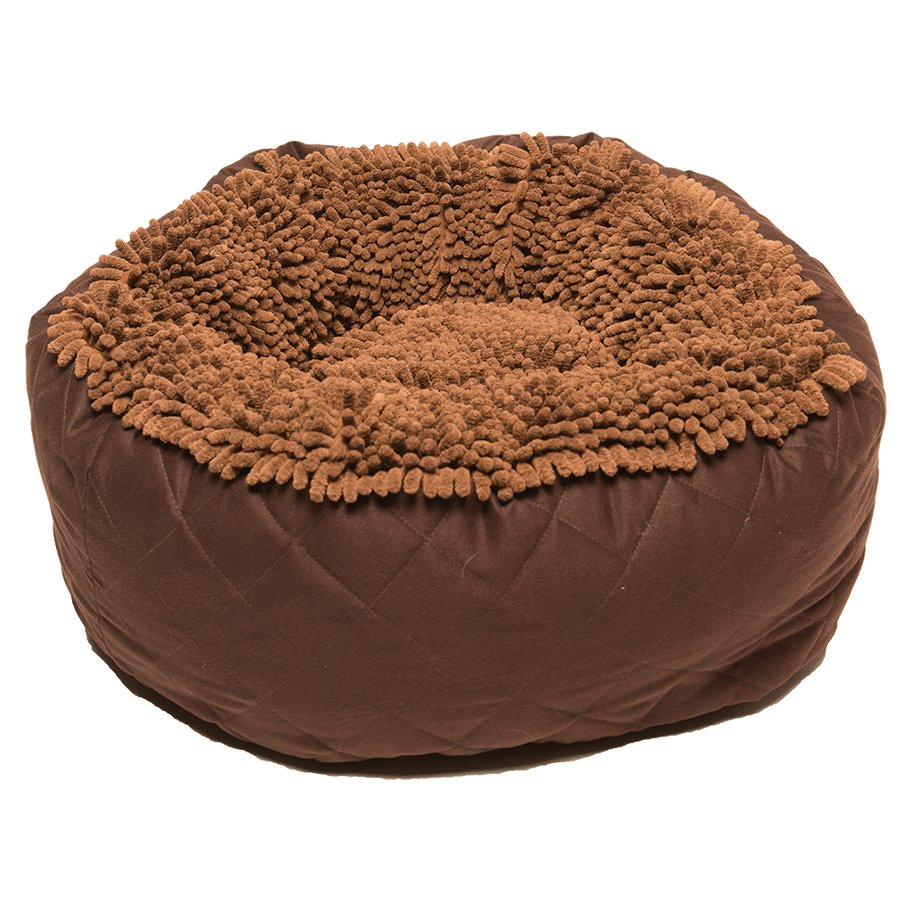 Dirty Dog Round Bed | Brown (18&quot; x 18&quot;)
