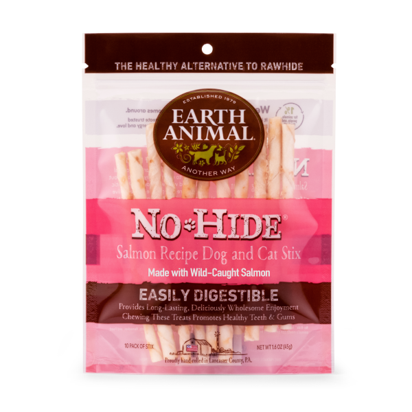 Earth Animal No-Hide Dog &amp; Cat Salmon Stix | Rawhide Alternative (10pk)