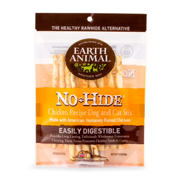 Earth Animal No-Hide Dog &amp; Cat Chicken Stix | Rawhide Alternative (10pk)