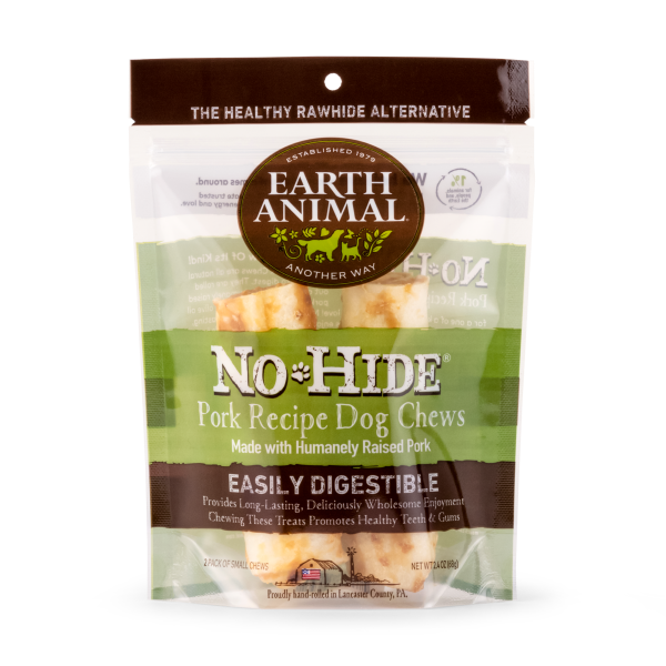 Earth Animal No-Hide Pork Recipe| Rawhide Alternative (2pk)