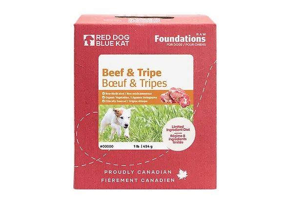 Red Dog Blue Kat Foundations Beef &amp; Tripe | Dog (4 x 1/4lb)