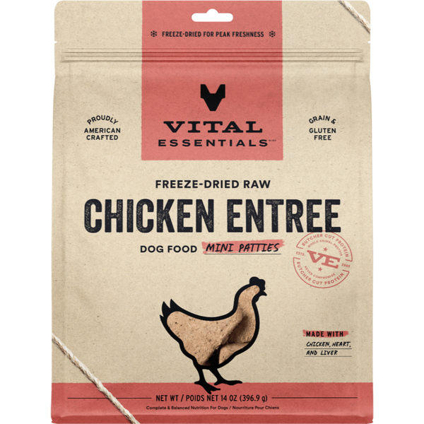 Vital Essentials Freeze-Dried Raw Mini Patties | Chicken Entree (14oz)