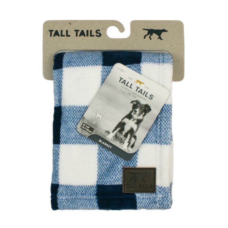Tall Tails Fleece Blanket/Throw Navy Plaid (30x40&quot;)